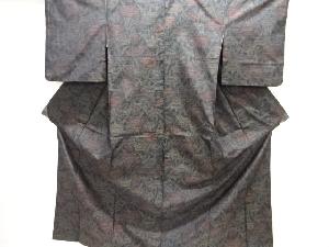 花模様織り出し本場泥大島紬着物